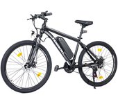 Touroll U1 Bicicleta Eléctrica de Montaña, 29 Pulgadas con Neumáticos para Todo Terreno, Motor de 250W, Batería Extraíble de 36V 13Ah, Rango Máximo de 65km, Shimano de 21 Velocidades, Frenos de Disco, Resistente al Agua IPX4 - Negro