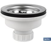 Válvula para Fregadero Cofan | Polipropileno | Medidas 1 1/2 X 115 | Cesta de Rejilla Inox.