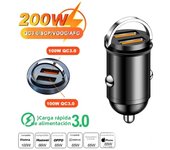 Mini Car Charger 100W/200W 12-24V Car Lighter Fast Charging Type-C USB Charger for Xiaomi Samsung Huawei iPhone Phone Charger