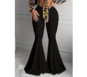 Spring and summer new women's plus size British style draped pants fashion design solid color flared pants