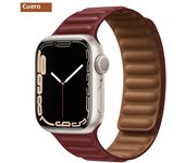 Leather Link for Apple Watch Band 45mm 41mm 40mm 44mm 49mm Original Magnetic Loop Bracelet IWatch Series 8 Ultra 3 SE 6 7 Strap