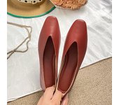 Woman Spring Casual Square Toe Low Soft Soled Lolita Flats Ballerina Red Female Elegant French Retro Buckle Mary Janes