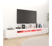 vidaXL Mueble para TV con luces LED blanco 260x35x40 cm