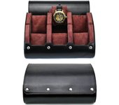 Watch Roll Case Organizer - PU Leather Watch Travel Case for Men and Women - 3 Watch Carrying Case and Display, Watch Organizer