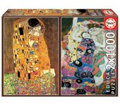Puzzle 2x1000 piezas El beso + La Virgen Gustav Klimt 18488 EDUCA BORRAS