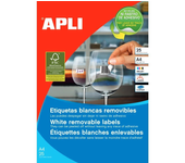 Apli etiquetas blancas removibles 25.4 x 10.0mm 25 hojas