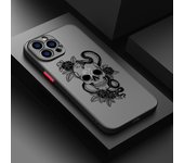 Skull Art For iPhone 15 Ultra 14 13 12 11 Mini XS XR X 8 7 Pro Max Plus Frosted Translucent Phone Case