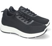Davinia Shoes Zapatilla Deportiva de Mujer, Diseño Moderno Planos, Comodos, Adornos con Perforaciones, Punta Redondeada y Cierre de Cordones para Todo Uso. Shoes&Blues.es VRA-682-Negro