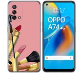 Tumundosmartphone Funda Gel Tpu para Oppo A74 4G diseño Brochas Dibujos