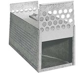 Transportín para palomas de 2 departamentos en chapa galvanizada con puertas de guillotina. 14x39x15 cm