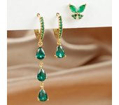 3PCS Vintage Water Drop Cube Zircon Pendant Hoop Earrings Set For Women Stainless Steel Premium Huggie Earring Fashion Jewelry