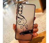 Cartoon Dog SSnoooppy For Samsung S24 S23 S22 S21 Ultra S20 FE S10 Plus Lite 4G 5G Frosted Translucent Phone Case
