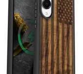 Funda magnética de madera para Samsung Galaxy S25 Edge (2025), carcasa de TPU a prueba de golpes y grabado artesanal de madera, compatible con cargadores inalámbricos MagSafe (bandera estadounidense)