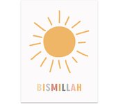 Islamic Calligraphy Bismillah Alphabet Arabe Sun Moon Nursery Posters Wall Art Canvas Painting Print Picture Kids Room Decor