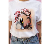 Summer men and women short-sleeved Studio Ghibli Totoro T-shirt Harajuku Kawaii Totoro Ghibli comfortable casual T-shirt