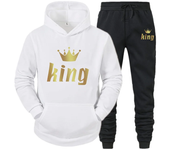 King And Queen Couple Outfit Hoodie and Jogger Pants High Quality Men Women Daily Casual Sport Jogging Suit King Queen Tracksuit
