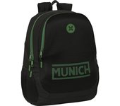 SAFTA  MOCHILA ADAPT.CARRO MUNICH "CAVIAR" - Mochila con Asas Ajustables y Espalda Ergonomica - Mochila con Compartimientos con Cremallera - Mochila Diseño Único y Licencia Oficial By MUNICH "CAVIAR"