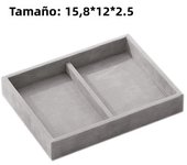 Grey Household Large-capacity Velveteen Disc Flocking Jewelry Box Earrings Stud Jewelry Box Jewelry Ring Box