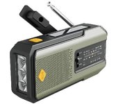 Radio manual de emergencia con manivela y linterna de 3 LED, radio meteorológica portátil AM/FM/NOAA con cargador de teléfono, radio solar con carga USB para acampar en interiores y exteriores, alarma SOS