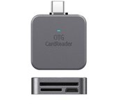 2-in-1 for SD TF Card Reader Portable Mobile Phone External Card Reader Data Converter for iPhone Micro Type-C Phone Tablet