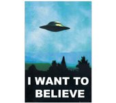 Panel decorativo, listo para colgar. -UFO, Quiero Creer-Cm 60x90