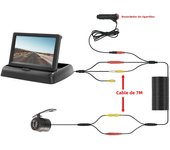 MJDOUD  Car Monitor with Rear View Camera 4.3" TFT LCD HD Screen LED Backup Camera for Vehicle Parking Easy Installation