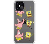Funda original compatible con iPhone 12 o 12 Pro con un diseño de Bob Esponja y Patricio 3 poses