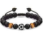 Pulsera de cuentas de Spiderman con ojo de tigre y obsidiana esmerilada para hombre.