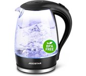 Shoppe house - Hervidor Aigostar de agua eléctrico, vidrio de borosilicato, 2200W, iluminación LED, Rápida ebullición. Protección contra la ebullición en seco. Libre de BPA.
