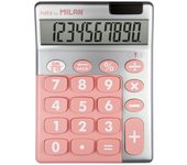 MILAN Silver - Calculadora de Sobremesa 10 Dígitos y Teclas Grandes. Rosa