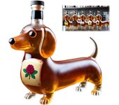 Botella de whisky con forma de perro salchicha, divertida botella de whisky con forma de perro salchicha, botellas de vino de cristal con forma de perro salchicha, decoración de decantador de perro salchicha, para bar, hogar y oficina (#C)