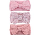 3Pcs/Set Cute Bowknot Baby Headbands Soft Elastic Nylon Girl Hairbands Solid Color Bow Turban Sunflower Headwear Hair Accessorie