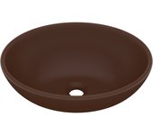 vidaXL Lavabo de Lujo Ovalado Cerámica Mate Tocador Montado Encima Color matte light blue,  matte dark blue,  matte white y mas
