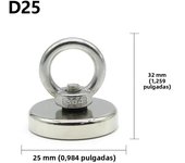 Super Strong Neodymium Fishing Magnet N52 Magnet with Countersunk Hole Eyebolt Salvage Searcher Magnetic for Keychain