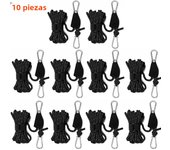 1-10Pcs 4M 4MM Camping Rope Pulley Tensioner Ratchet Hangers Camping Awning Tent Adjustable Wind Rope Pulley Hook Camping Tools