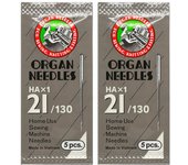 2 Pack Organ Household Sewing Machine Needle HAX1 For Singer Brother Sewing Machine Needles 9/65 11/75 12/80 14/90 18/110 21/130