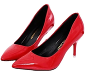 Women Shoes Pointed Toe Pumps Patent Leather Dress Red 8CM High Heels Boat Shoes Shadow Wedding Shoes Shoes for Wedding Women