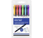 TOMBOW ROTULADOR TOMBOW MONO EDGE DOBLE PUNTA 6 COLORES FLUORESCENT MONO EDGE 13x16x23 Cms.