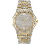 Reloj para mujer con forma cuadrada, piedras brillantes, calendario, un reloj de lujo para la mujer