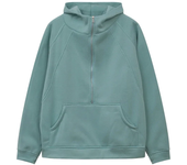 Half Zipper Hooded Short Plush Sweater Casual Sports Sweater New Fashion Autumn Winter 2024