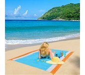 Beach Mat - Manta impermeable para picnic (82 x 79 pulgadas), portátil, resistente a la arena, incluye 4 estacas, ultraportátil para picnic, playa, senderismo, camping