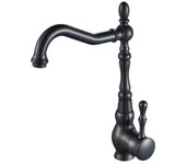 Grifo de cocina negro con caño giratorio de 360°, mezclador de fregadero, grifo de cocina negro vintage
