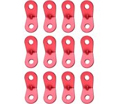 Tensores de cuerda de sujeción, 12 piezas, ajustador de cuerda de sujeción, accesorio de cuerda de tienda de campaña de aleación de aluminio para senderismo, tienda de campaña (rojo)