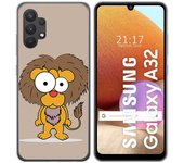 Tumundosmartphone Funda Gel Tpu para Samsung Galaxy A32 4G diseño Leon Dibujos