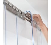 Cortina de Tiras de Plástico PVC Transparente Tira de Puerta de Plástico Superposición de 3 Cm para Cámaras Frigoríficas, Almacenes y Salas Limpias (A-thk : 1.6mm, Size : 1.05x2m/3.44x6.56ft)