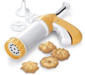 Tescoma Pistola Decoradora de Tartas Delicia - Fácil de Usar - Incluye 10 Formas Circulares - 6 Boquillas de Decoración