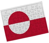 MERCHANDMANIA PUZZLE PEQUEÑO TAMAÑO APROX. A5 DE 48 PIEZAS CON MARCO bandera groenlándia pais gobierno groenlandés rompecabezas puzle para adulto