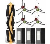 Kit de 12 piezas de repuesto compatibles con Ecovacs DEEBOT OZMO T8: 1 cepillo principal, 8 cepillos laterales y 3 filtros. Juego de accesorios de repuesto para el robot Ecovacs.