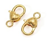 5/10pcs/lot 27x14mm Gold Silver Plated Rhodium Heart Shaped Lobster Clasp Hooks for Necklace&Bracelet Chain DIY Jewelry Making