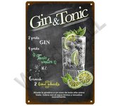 Metal Sign Vintage Tin Signs Retro Decorations Gin & Tonic Cocktail Plate Decorative Poster Plaque Bar Kitchen Home Wall Decor